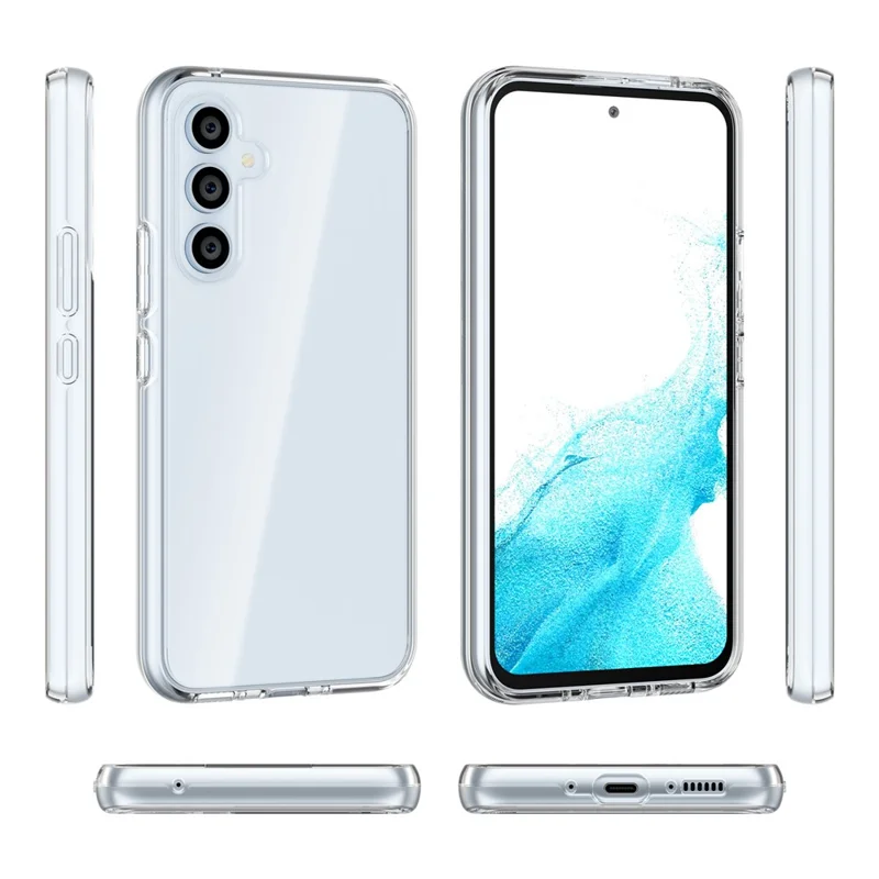 For Samsung Galaxy A54 5G Transparent Phone Case Hybrid Hard PC Soft TPU Anti-Scratch Protective Cover - Transparent