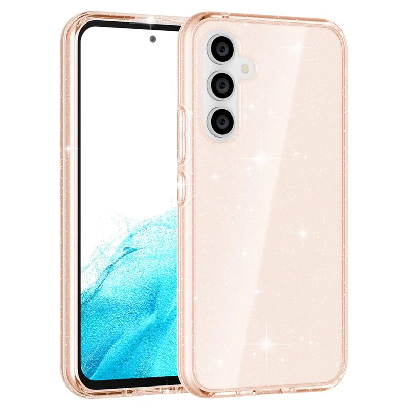 For Samsung Galaxy A54 5G Glittery Powder Bling Phone Case Hard PC Soft TPU Drop Protection Anti-Fall Cover - Gold