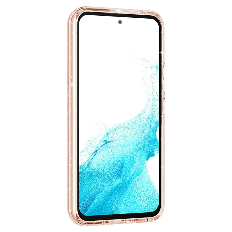 For Samsung Galaxy A54 5G Glittery Powder Bling Phone Case Hard PC Soft TPU Drop Protection Anti-Fall Cover - Gold