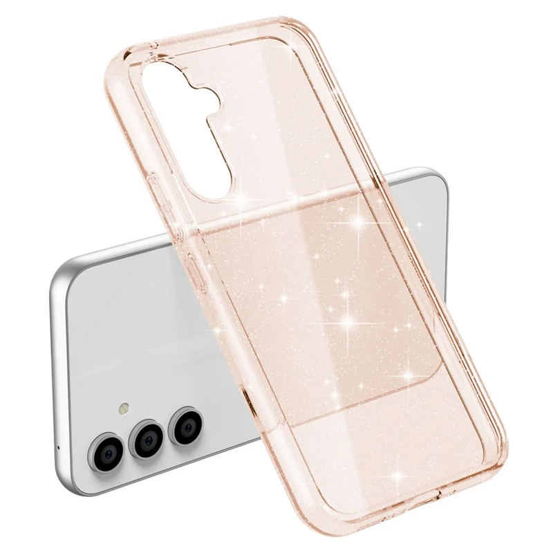 For Samsung Galaxy A54 5G Glittery Powder Bling Phone Case Hard PC Soft TPU Drop Protection Anti-Fall Cover - Gold