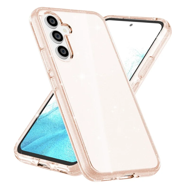 For Samsung Galaxy A54 5G Glittery Powder Bling Phone Case Hard PC Soft TPU Drop Protection Anti-Fall Cover - Gold