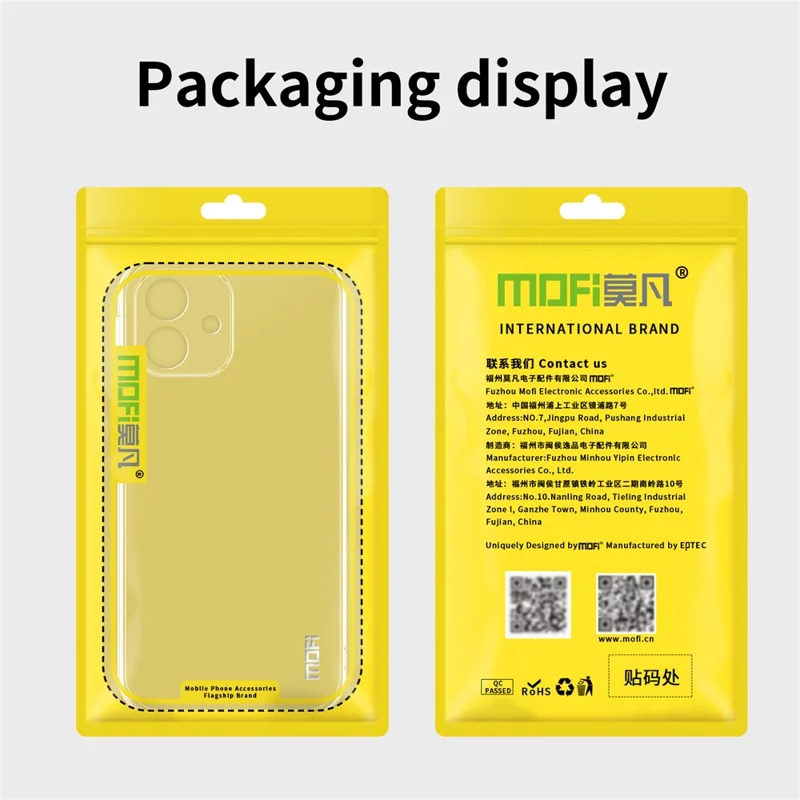 MOFI for Honor Play6C 4G Anti-scratch Mobile Phone Case Ultra Clear Flexible TPU Protective Cover