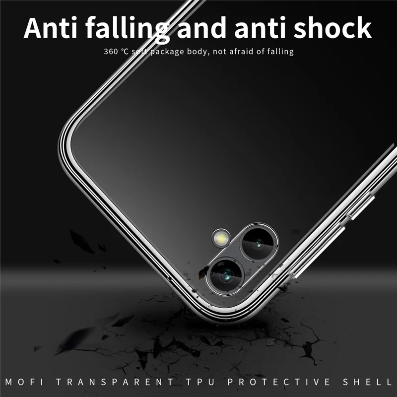 MOFI Rückenschale für Samsung Galaxy A04e 4G / F04 4G / M04 4G, TPU-Handyhülle mit Sturzschutz, hochtransparente Schutzhülle