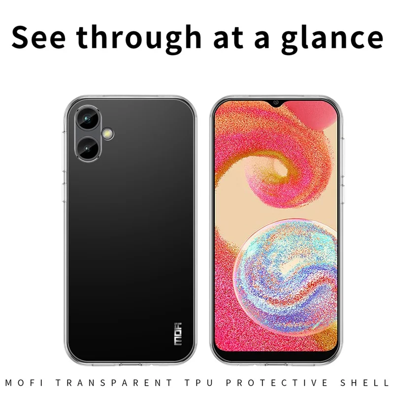 MOFI Rückenschale für Samsung Galaxy A04e 4G / F04 4G / M04 4G, TPU-Handyhülle mit Sturzschutz, hochtransparente Schutzhülle