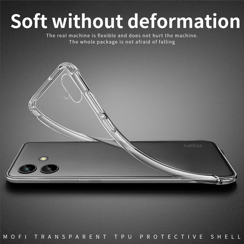 MOFI Rückenschale für Samsung Galaxy A04e 4G / F04 4G / M04 4G, TPU-Handyhülle mit Sturzschutz, hochtransparente Schutzhülle