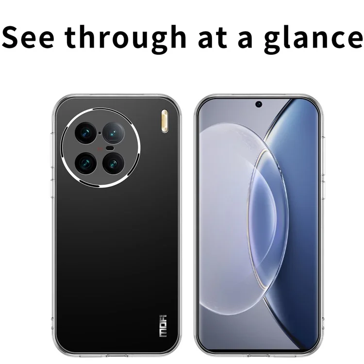 MOFI Back Shell per vivo X90 Pro+ 5G, Custodia in TPU flessibile, resistente ai graffi, ad alta trasparenza, protezione