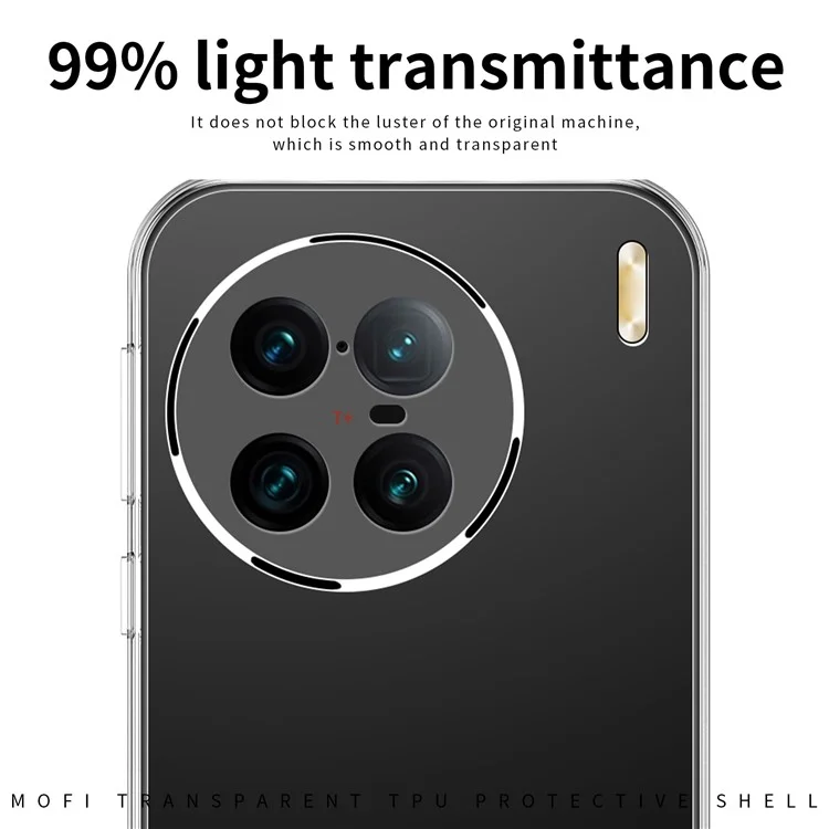MOFI Back Shell per vivo X90 Pro+ 5G, Custodia in TPU flessibile, resistente ai graffi, ad alta trasparenza, protezione