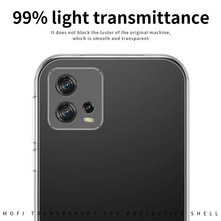 Funda de teléfono móvil MOFI Transparent Soft TPU para Motorola Moto G72 4G, cubierta trasera anti-arañazos y a prueba de golpes para teléfono móvil