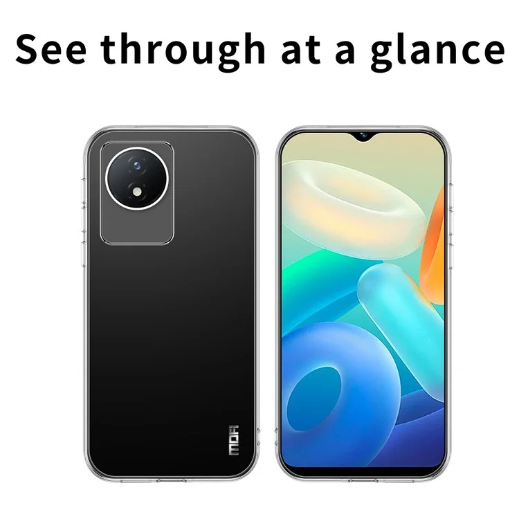 MOFI For vivo Y02 4G Soft TPU Phone Case, Collision Resistant Transparent Phone Cover