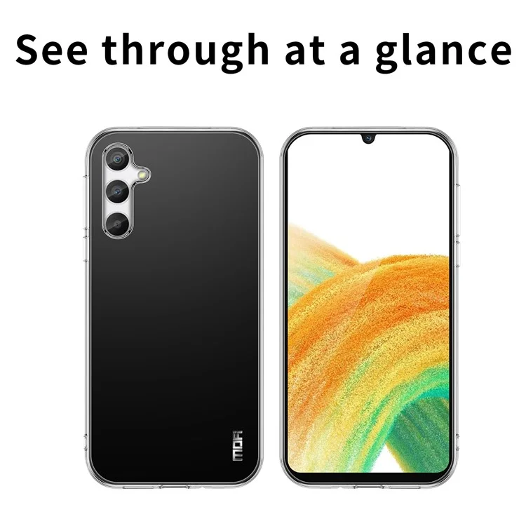 Custodia in TPU morbido MOFI per Samsung Galaxy A34 5G, cover telefonica antigraffio e trasparente