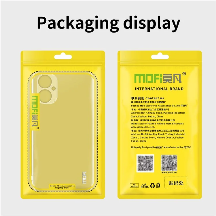MOFI Shockproof TPU Phone Case for TECNO Spark 9 Pro 4G , Transparent Cellphone Back Protector Cover