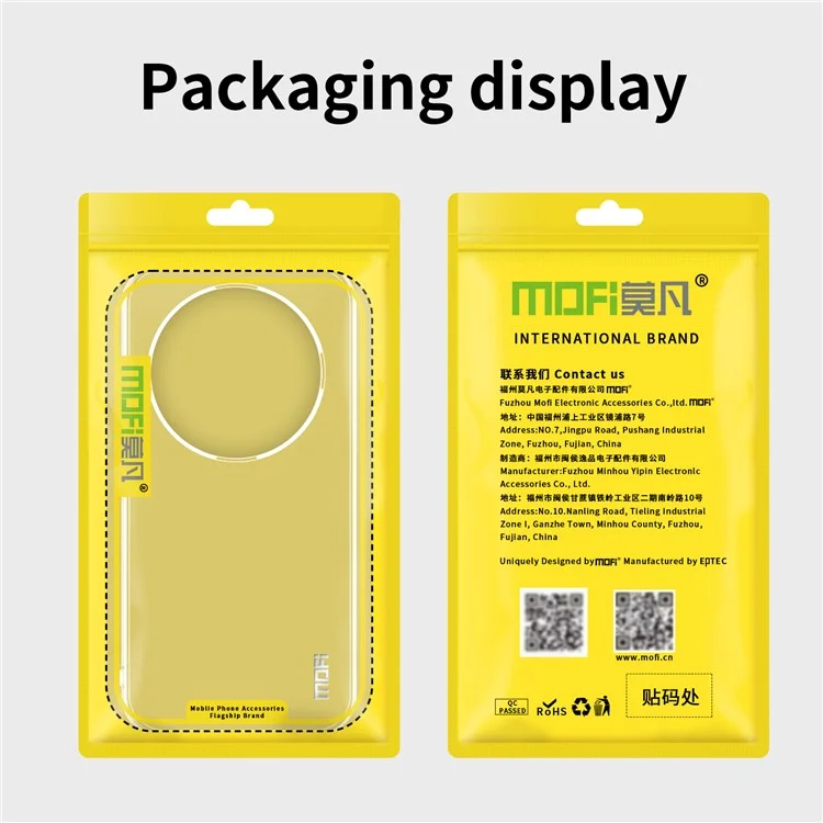 Coque de téléphone MOFI TPU pour Honor X9a 5G / X40 5G / Magic5 Lite 5G, protecteur de téléphone à dos transparent