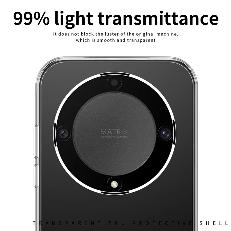 Coque de téléphone MOFI TPU pour Honor X9a 5G / X40 5G / Magic5 Lite 5G, protecteur de téléphone à dos transparent