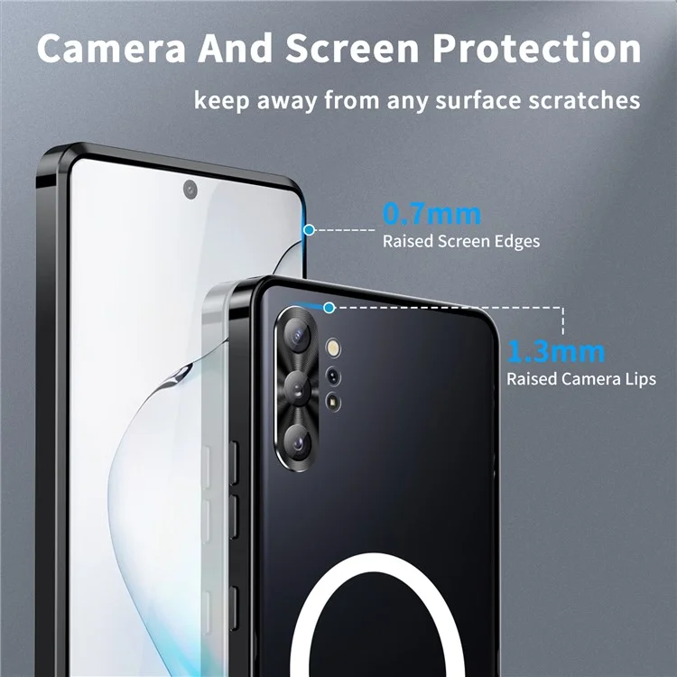 Anti-scratch Phone Cover For Samsung Galaxy Note 10 Plus 4G Metal Edge + Lens Protection Matte Phone Case - Black