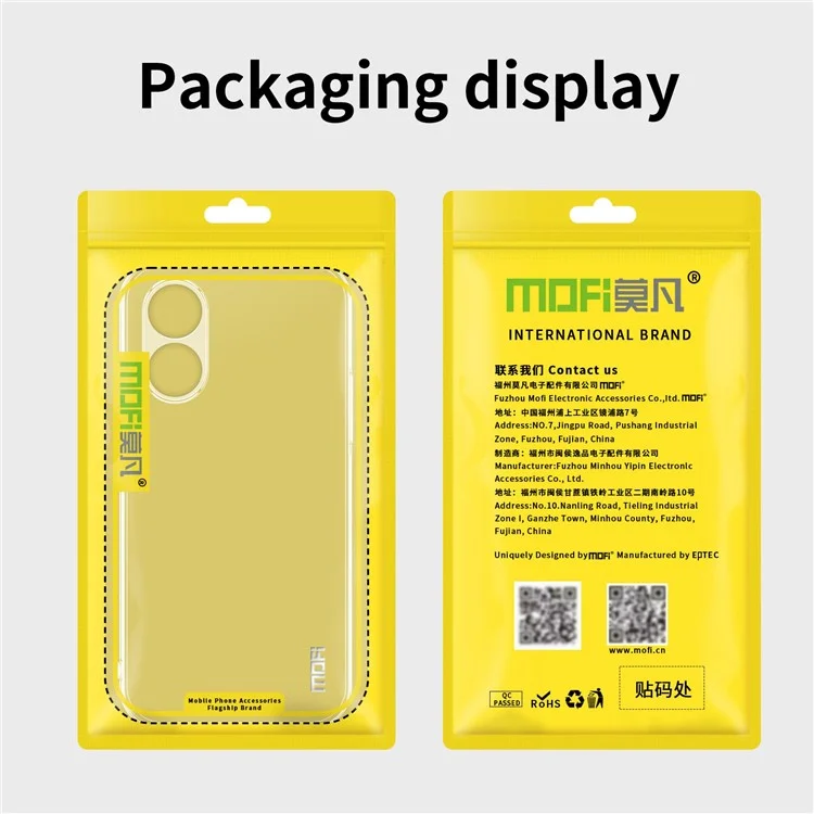 MOFI para Oppo Reno8 T 4G Capa de Telefone Transparente Caso de Telefone TPU com Proteção de Câmera