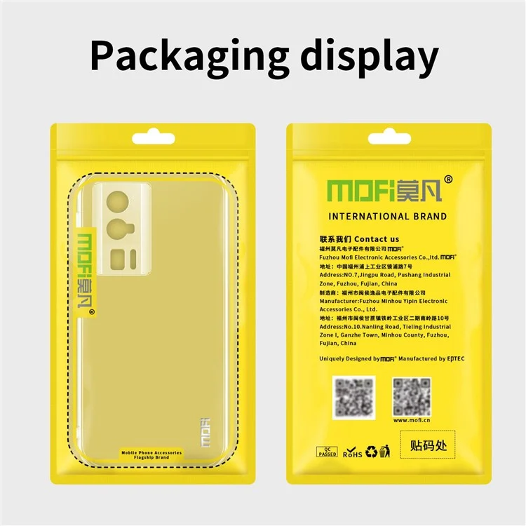 MOFI para Xiaomi Poco F5 Pro 5G / Redmi K60 Pro 5G / K60 5G Funda para teléfono Soft TPU Resistente a los arañazos