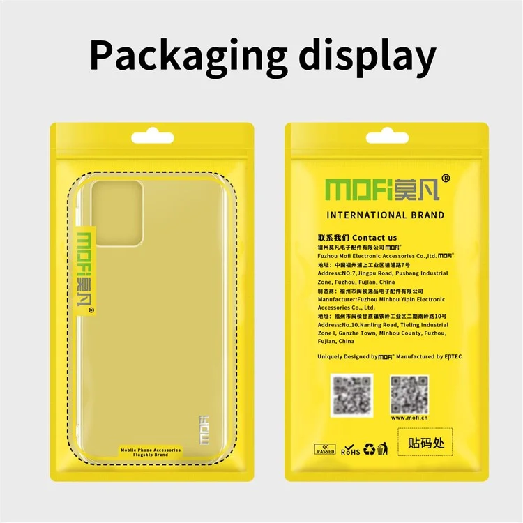 MOFI Para Motorola Moto G53 5G Case de Teléfono Transparente Cubierta de Protección TPU Flexible