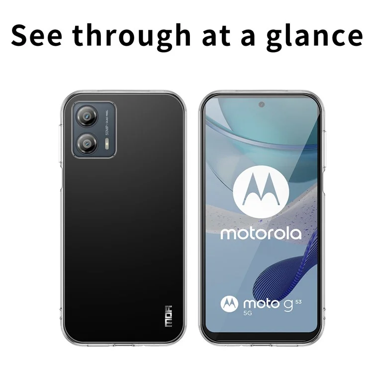 MOFI для Motorola Moto G53 5G Clear Phone Case Flexible TPU Protective Cover