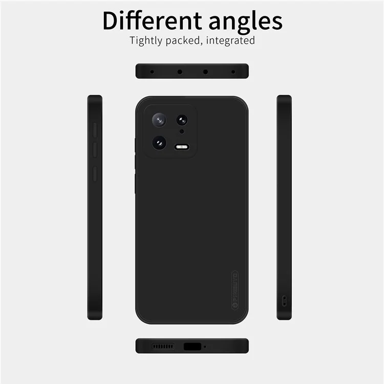 PINWUYO JK TPU-2 Series TPU Phone Case for Xiaomi 13 5G Fiber Flocking Lining Precise Cutouts Cover - Dark Blue