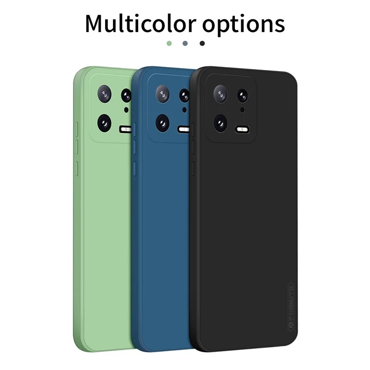 PINWUYO JK TPU-2 Series TPU Phone Case for Xiaomi 13 5G Fiber Flocking Lining Precise Cutouts Cover - Dark Blue