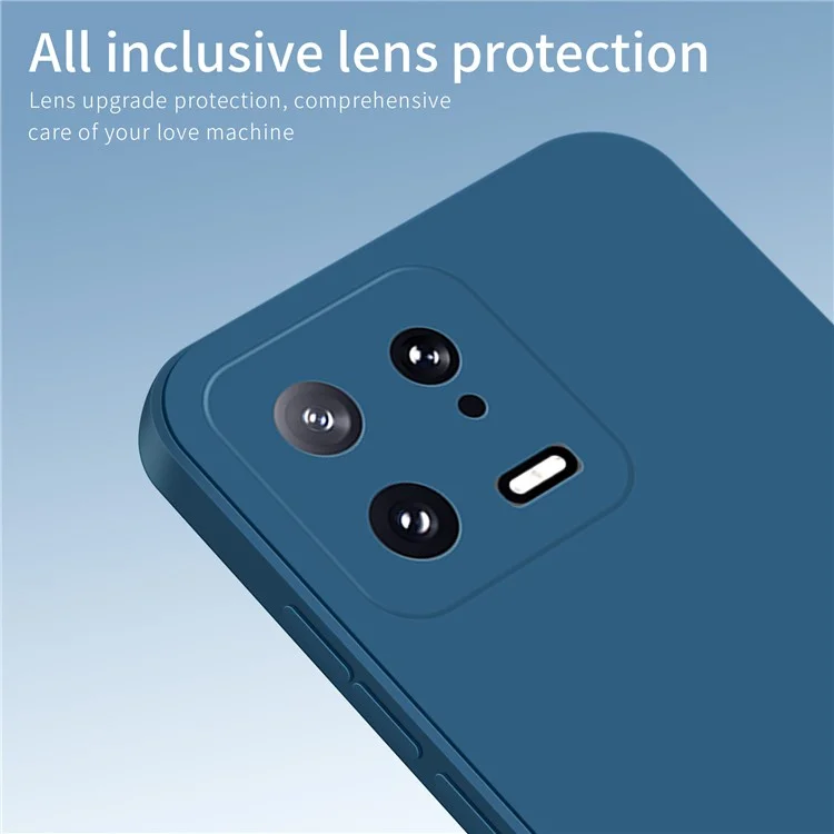 PINWUYO JK TPU-2 Series TPU Phone Case for Xiaomi 13 5G Fiber Flocking Lining Precise Cutouts Cover - Dark Blue