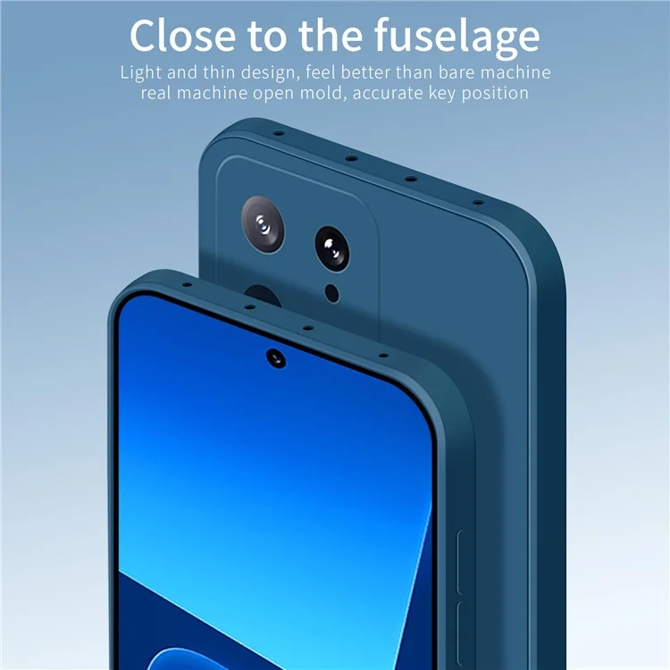 PINWUYO JK TPU-2 Series TPU Phone Case for Xiaomi 13 5G Fiber Flocking Lining Precise Cutouts Cover - Dark Blue