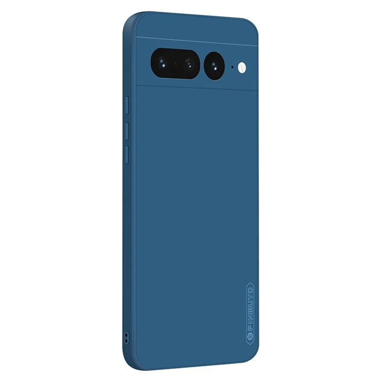 PINWUYO JK TPU-2 Serie für Google Pixel 7 Pro 5G Handyhülle Faser Flock Futter Schutzhülle - Dunkelblau