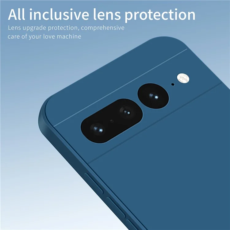 PINWUYO JK TPU-2 Serie für Google Pixel 7 Pro 5G Handyhülle Faser Flock Futter Schutzhülle - Dunkelblau
