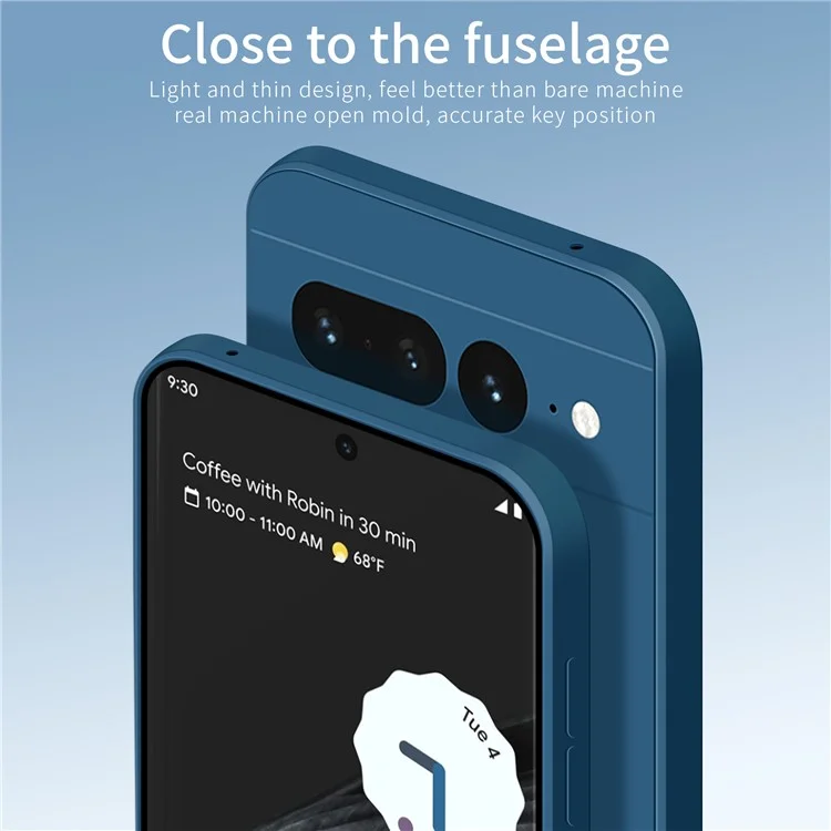 PINWUYO JK TPU-2 Serie für Google Pixel 7 Pro 5G Handyhülle Faser Flock Futter Schutzhülle - Dunkelblau