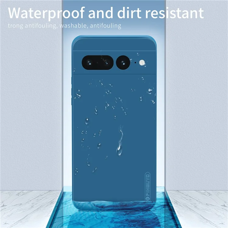 PINWUYO JK TPU-2 Serie für Google Pixel 7 Pro 5G Handyhülle Faser Flock Futter Schutzhülle - Dunkelblau