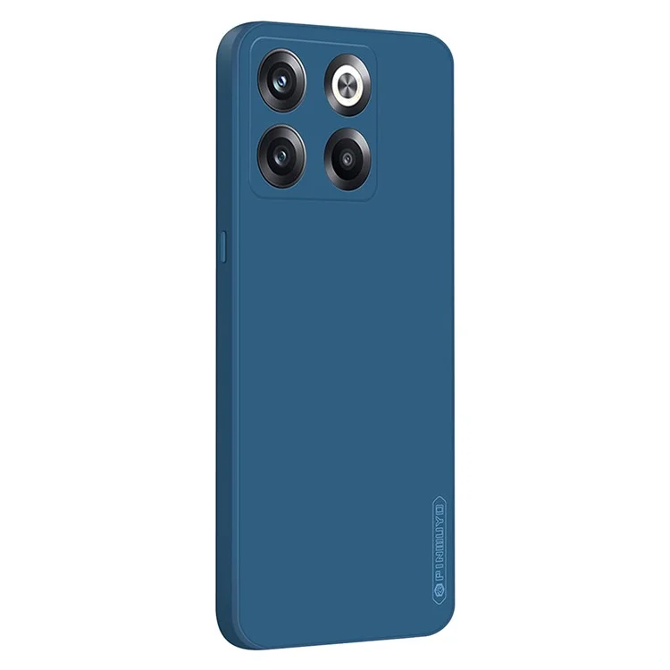 PINWUYO For OnePlus Ace Pro 5G / 10T 5G Phone TPU Case Fiber Flocking Lining Anti-Drop Phone Cover - Dark Blue