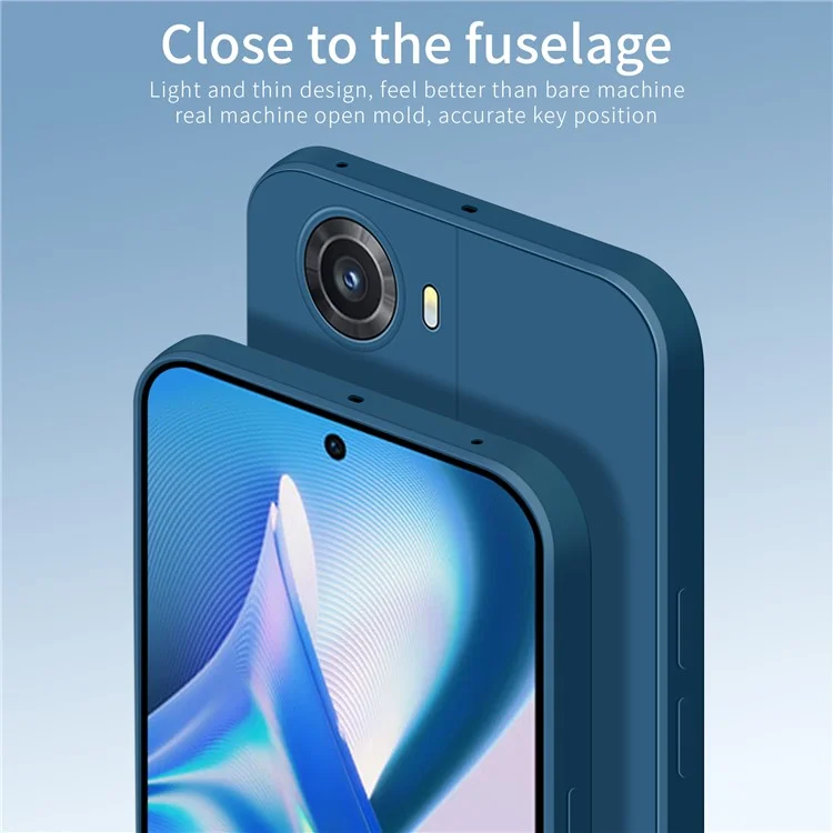 PINWUYO JK TPU-2 Series Back Case for OnePlus Ace 5G / 10R 5G Fiber Flocking Lining Precise Cutouts TPU Phone Cover - Dark Blue