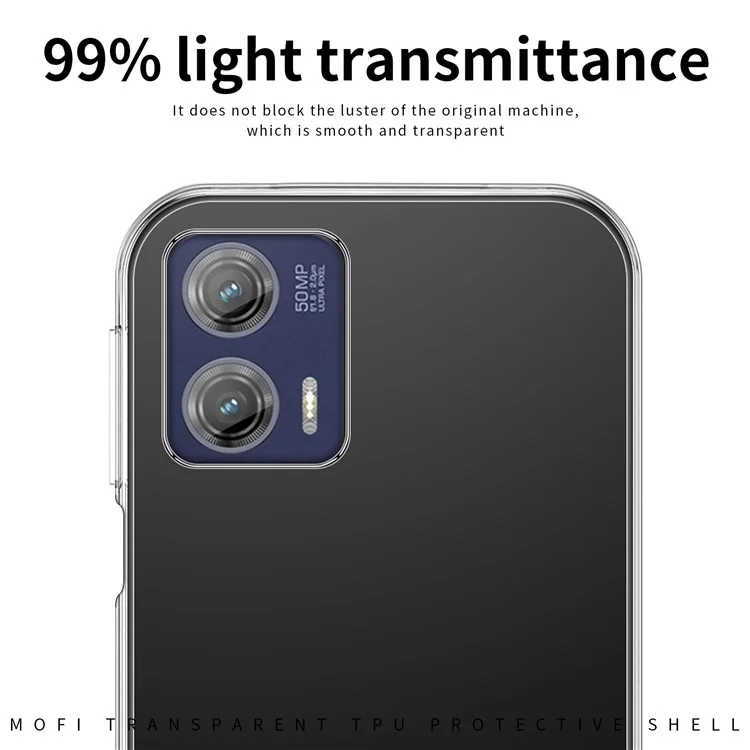 MOFI для Motorola Moto G73 5G Ударопрочный чехол Прозрачный мягкий TPU чехол для телефона