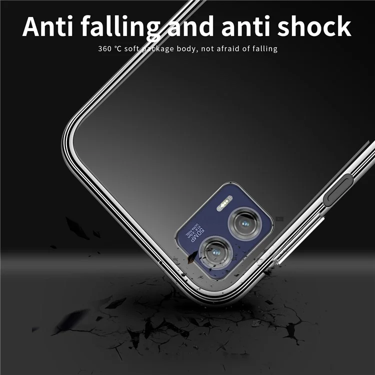 MOFI для Motorola Moto G73 5G Ударопрочный чехол Прозрачный мягкий TPU чехол для телефона
