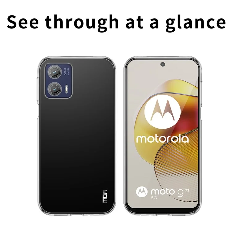 MOFI для Motorola Moto G73 5G Ударопрочный чехол Прозрачный мягкий TPU чехол для телефона