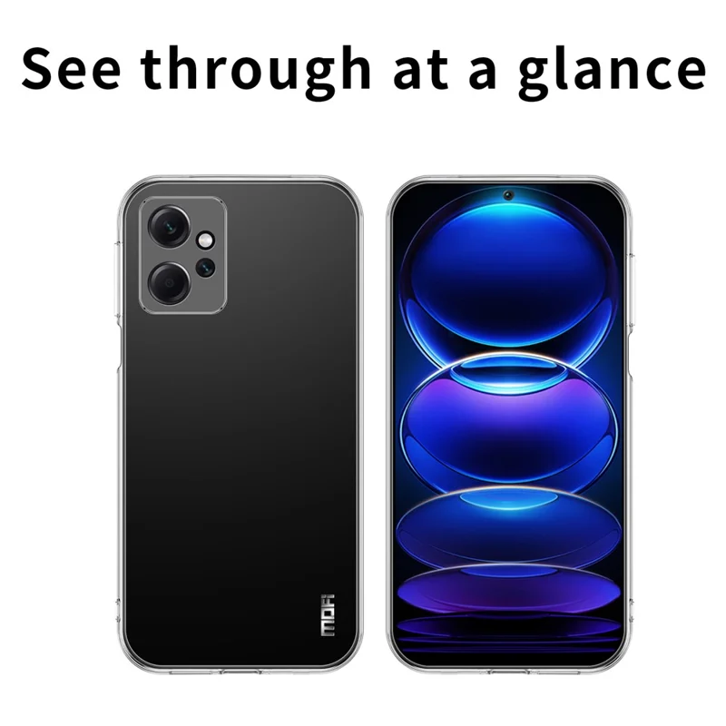 MOFI For Xiaomi Redmi Note 12 4G Drop Resistant Transparent Case Soft TPU Phone Cover