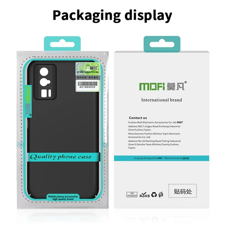 MOFI JK PC Série-1 Bouclier pour Xiaomi Poco F5 Pro 5G / Redmi K60 Pro 5G / K60 5G Étui de téléphone dur anti-traces de doigts mat - Noir 