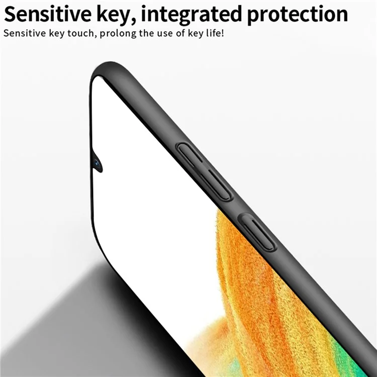 PINWUYO PC-Serie für Samsung Galaxy A34 5G, matter Handyhülle Smartphone-Cover mit magnetischem Ringhalter - Schwarz