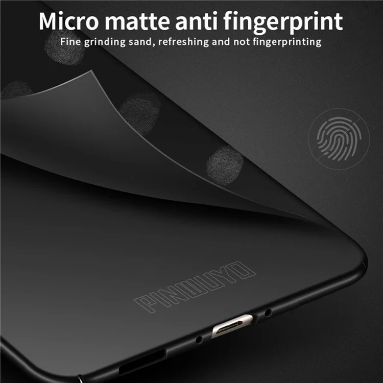 PINWUYO PC-Serie für Samsung Galaxy A34 5G, matter Handyhülle Smartphone-Cover mit magnetischem Ringhalter - Schwarz
