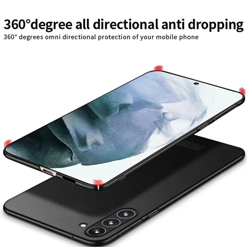 PINWUYO PC Series Phone Case para Samsung Galaxy S23 Funda de teléfono mate con soporte magnético - Negro
