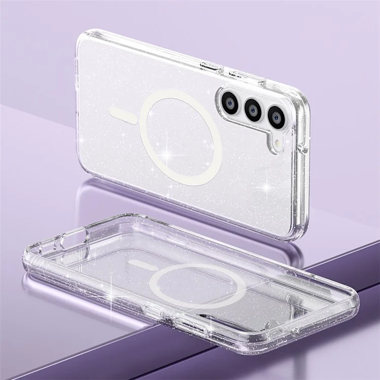 Magnetic Case for Samsung Galaxy S23 , Hard PC Soft TPU Protective Phone Cover - Transparent