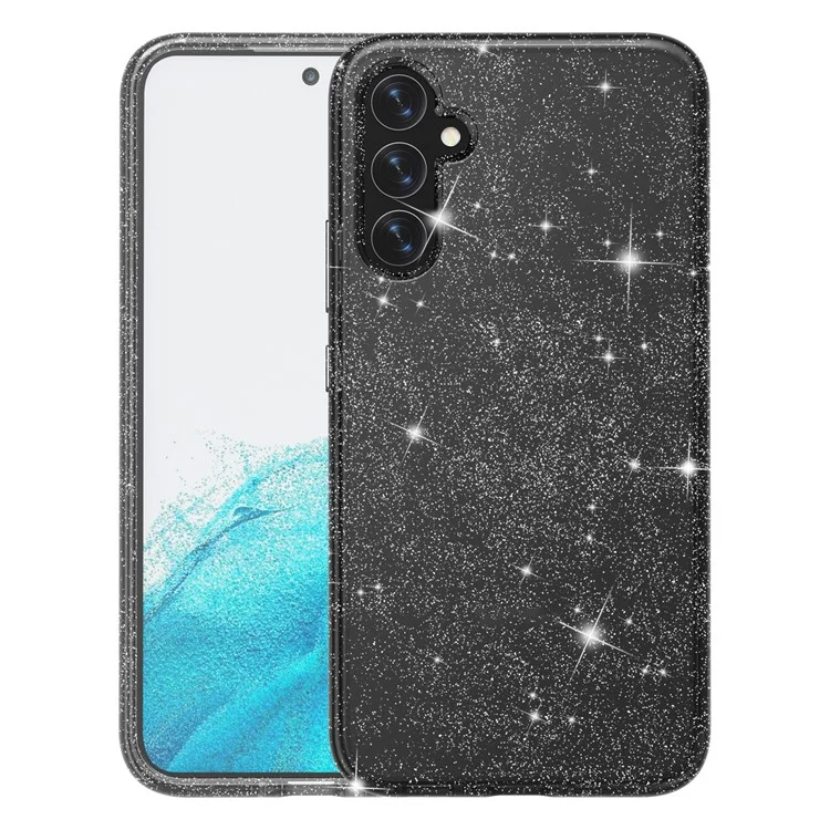 Per Samsung Galaxy A34 5G Scintillante Glitter Case Anti-Graffio PC Rigido TPU Morbido Copertura per Telefono - Grigio Lucido