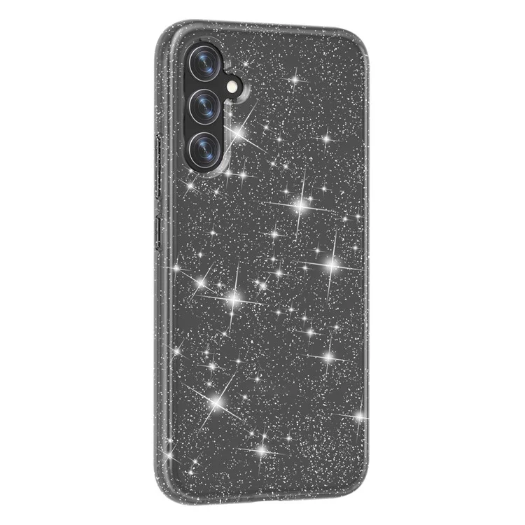 Per Samsung Galaxy A34 5G Scintillante Glitter Case Anti-Graffio PC Rigido TPU Morbido Copertura per Telefono - Grigio Lucido