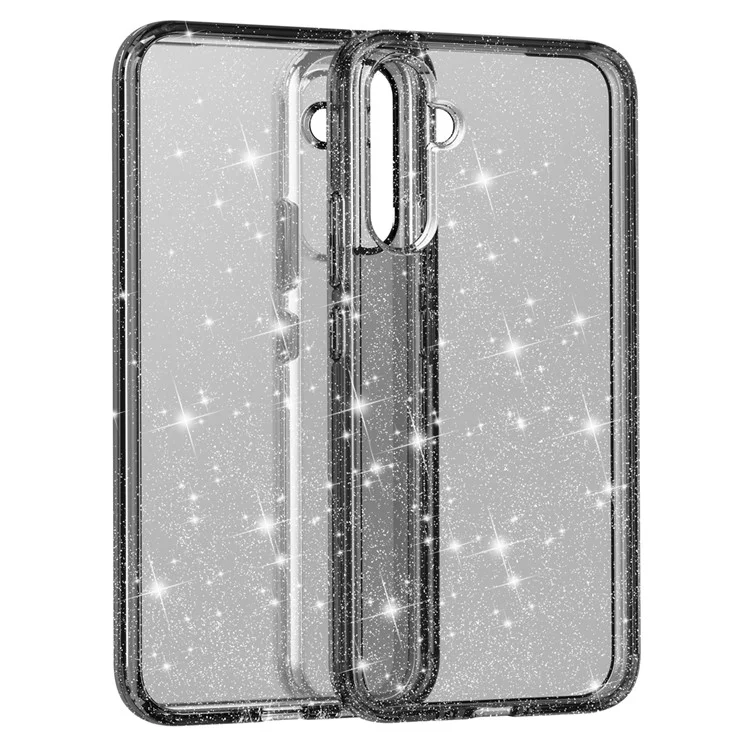 Per Samsung Galaxy A34 5G Scintillante Glitter Case Anti-Graffio PC Rigido TPU Morbido Copertura per Telefono - Grigio Lucido