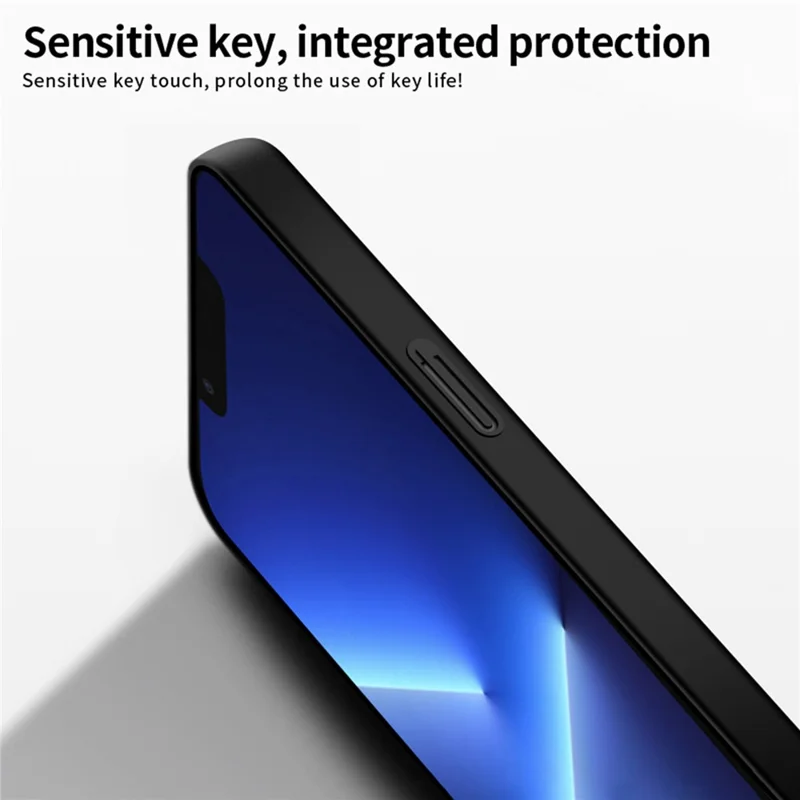 PINWUYO PC Series for iPhone 13 Pro Max 6.7 inch Matte Texture Phone Cover with Magnetic Ring Holder - Black