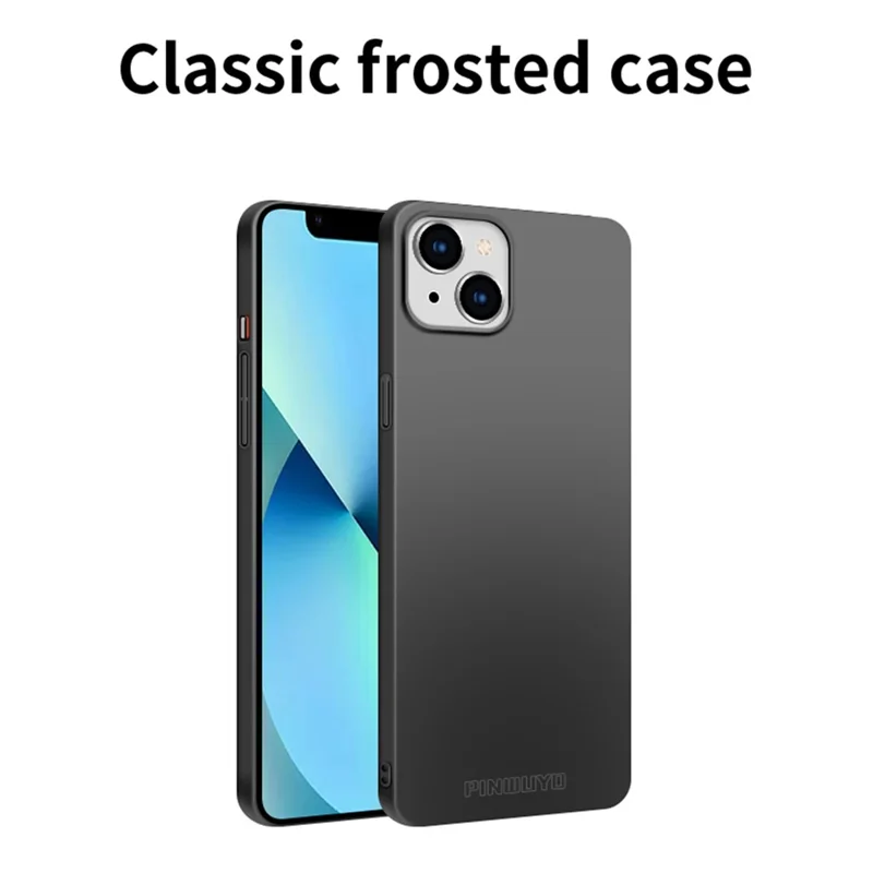 PINWUYO PC Series for iPhone 13 6.1 inch Matte Phone Case Hard PC Cover with Magnetic Ring Holder - Black