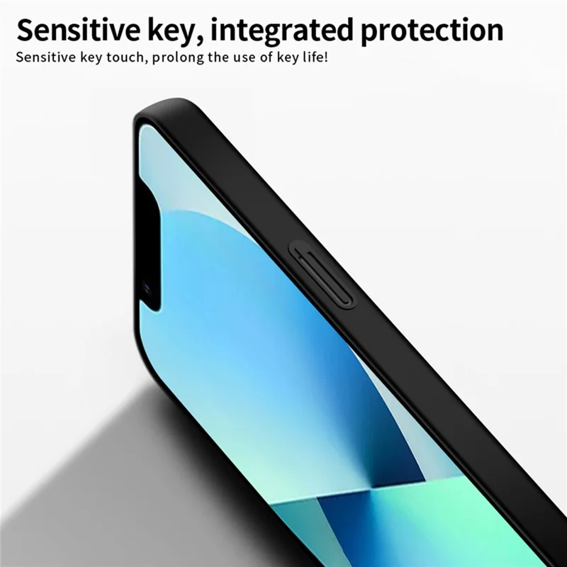 PINWUYO PC Series for iPhone 13 6.1 inch Matte Phone Case Hard PC Cover with Magnetic Ring Holder - Black