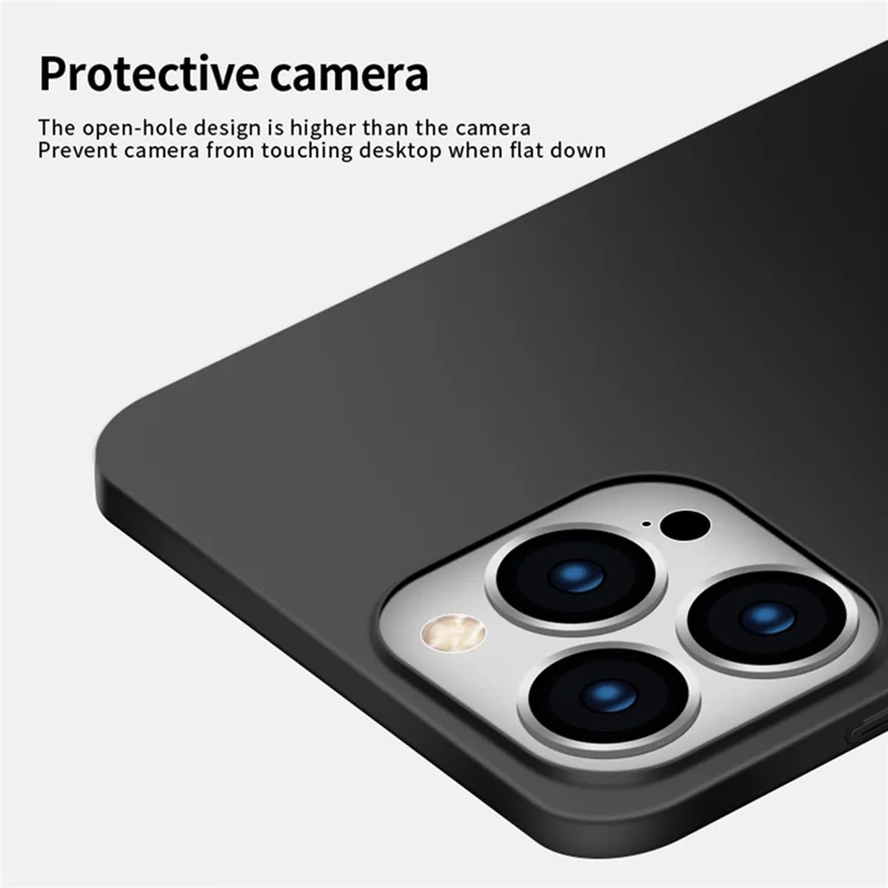PINWUYO PC Series for iPhone 14 Pro Max Shockproof Phone Case Matte Hard PC Cover with Magnetic Ring Holder - Black