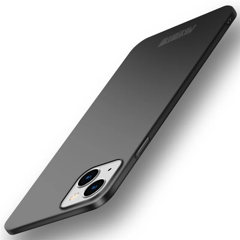 PINWUYO PC Series for iPhone 14 Matte Anti-Slip Case Hard PC Phone Cover with Magnetic Ring Holder - Black