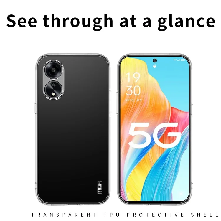 MOFI For Oppo A1 5G прозрачный TPU чехол для телефона Противоцарапинная защитная крышка для телефона